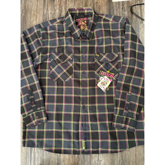 Men's 3XL Dixxon Punk Rock Museum Long Sleeve Flannel with Sticker - Picture 1 of 5